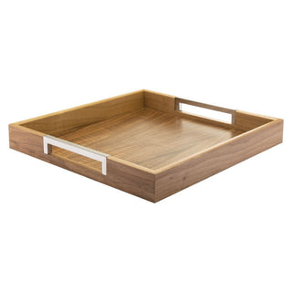 Broggi Pigreco square tray 39.5x39.5 cm. Walnut - Buy now on ShopDecor - Discover the best products by BROGGI design