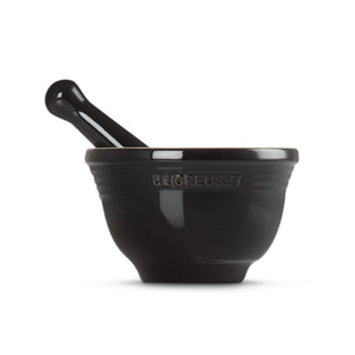 Le Creuset Stoneware Mortar & Pestle diam. 12 cm. Glossy black - Buy now on ShopDecor - Discover the best products by LECREUSET design