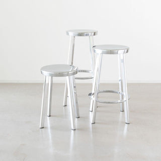 Magis Déjà-vu high stool in polished aluminium h. 76 cm. Buy now on Shopdecor
