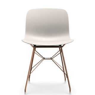 Magis Troy Wireframe chair in white polypropylene with copper structure Buy now on Shopdecor