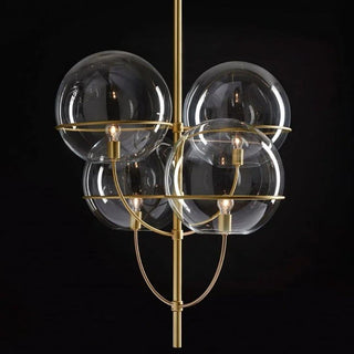 OLuce Lyndon 450 suspension lamp satin gold by Vico Magistretti Buy now on Shopdecor