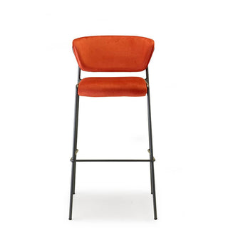 Scab Lisa stool h. 75 cm anthracite grey coated legs - velvet coral seat - Buy now on ShopDecor - Discover the best products by SCAB design