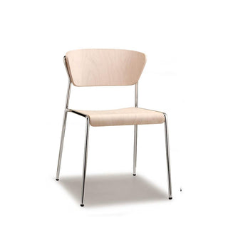 Scab Lisa Wood chair chromed legs bleached beech seat - Buy now on ShopDecor - Discover the best products by SCAB design