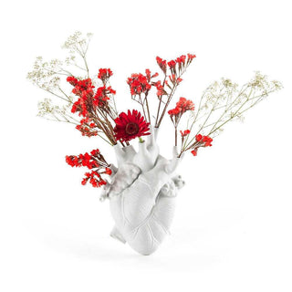 Seletti Love In Bloom white heart vase in porcelain Buy now on Shopdecor