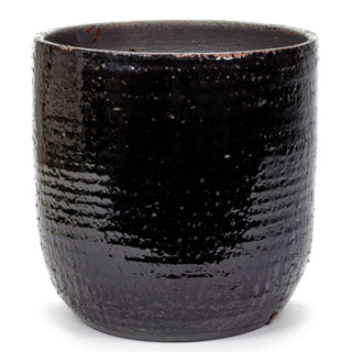 Serax Glazed Shades flower pot with regular border brown/black h. 39 cm. Buy now on Shopdecor