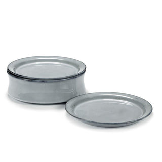 Serax Pure bowl + 2 plates blue glazed diam. 24 cm. Buy now on Shopdecor