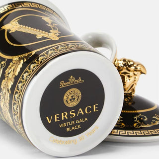 Versace meets Rosenthal 30 Years Mug Collection Virtus Gala Black mug with lid - Buy now on ShopDecor - Discover the best products by VERSACE HOME design
