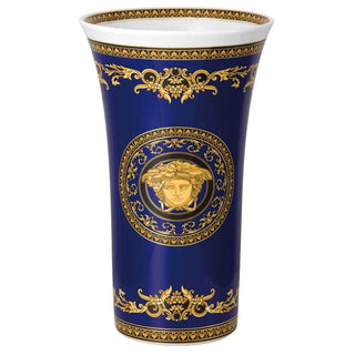 Versace meets Rosenthal Medusa Blue Vase H. 34 cm. Buy now on Shopdecor