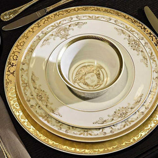 Versace meets Rosenthal Medusa Gala Gold Oval platter 34x24.5 cm. Buy now on Shopdecor